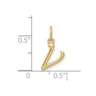 10k Yellow Gold Letter v Initial Charm