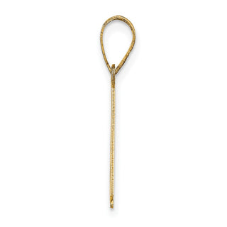 10K Yellow Gold Polished Etched Letter A Initial Pendant