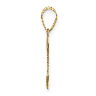 10K Yellow Gold Polished Etched Letter C Initial Pendant
