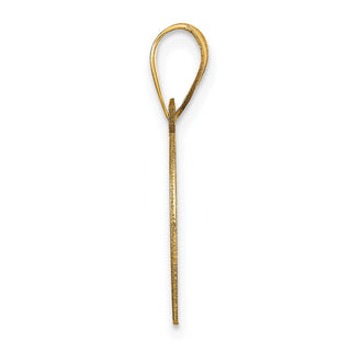 10K Yellow Gold Polished Etched Letter D Initial Pendant