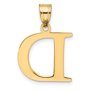 10K Yellow Gold Polished Etched Letter D Initial Pendant
