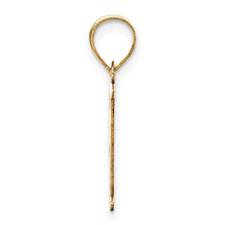 10K Yellow Gold Polished Etched Letter F Initial Pendant