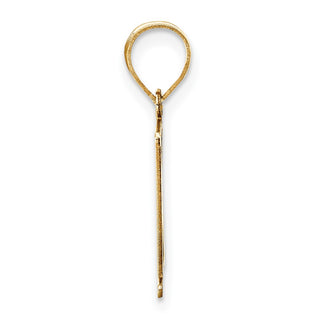10K Yellow Gold Polished Etched Letter K Initial Pendant