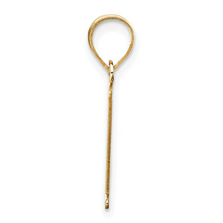 10K Yellow Gold Polished Etched Letter L Initial Pendant