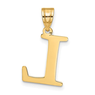 10K Yellow Gold Polished Etched Letter L Initial Pendant