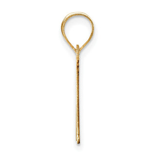 10K Yellow Gold Polished Etched Letter M Initial Pendant