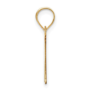 10K Yellow Gold Polished Etched Letter M Initial Pendant