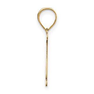 10K Yellow Gold Polished Etched Letter N Initial Pendant
