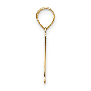10K Yellow Gold Polished Etched Letter N Initial Pendant