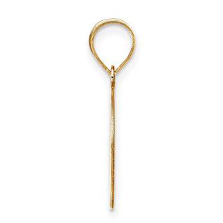 10K Yellow Gold Polished Etched Letter O Initial Pendant