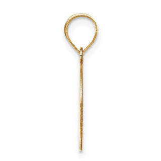 10K Yellow Gold Polished Etched Letter O Initial Pendant