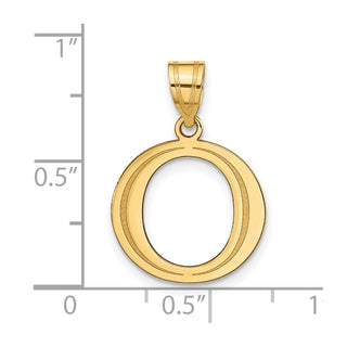 10K Yellow Gold Polished Etched Letter O Initial Pendant