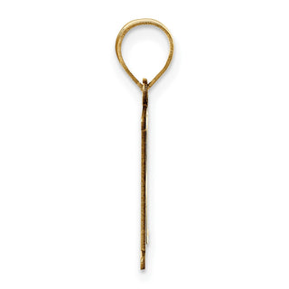 10K Yellow Gold Polished Etched Letter R Initial Pendant