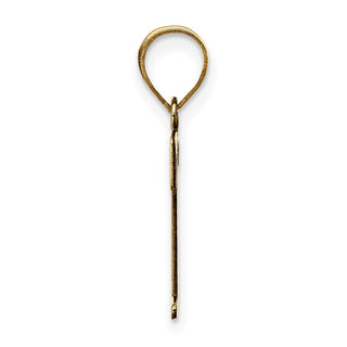 10K Yellow Gold Polished Etched Letter T Initial Pendant