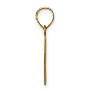 10K Yellow Gold Polished Etched Letter W Initial Pendant