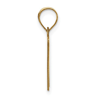 10K Yellow Gold Polished Etched Letter W Initial Pendant