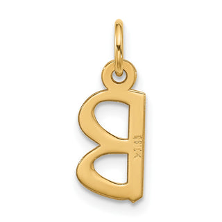 10K Yellow Gold Large Slanted Block Initial B Charm