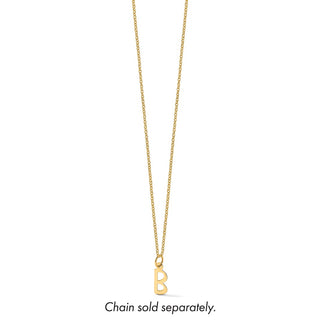10K Yellow Gold Large Slanted Block Initial B Charm