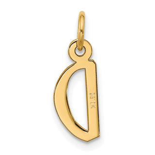 10K Yellow Gold Large Slanted Block Initial D Charm