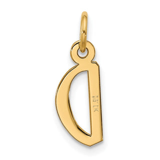 10K Yellow Gold Large Slanted Block Initial D Charm