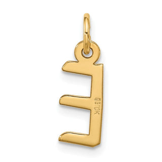 10K Yellow Gold Large Slanted Block Initial E Charm