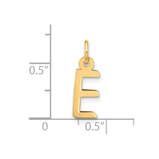 10K Yellow Gold Large Slanted Block Initial E Charm