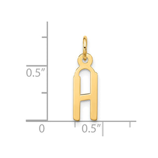 10K Yellow Gold Large Slanted Block Initial H Charm