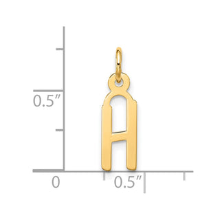 10K Yellow Gold Large Slanted Block Initial H Charm