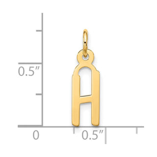 10K Yellow Gold Large Slanted Block Initial H Charm