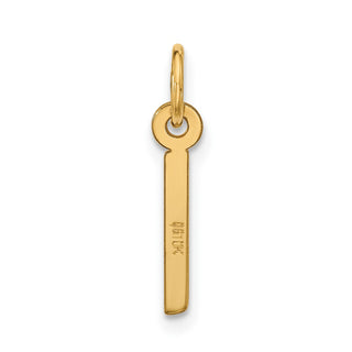 10K Yellow Gold Large Slanted Block Initial I Charm