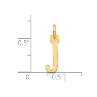 10K Yellow Gold Large Slanted Block Initial J Charm