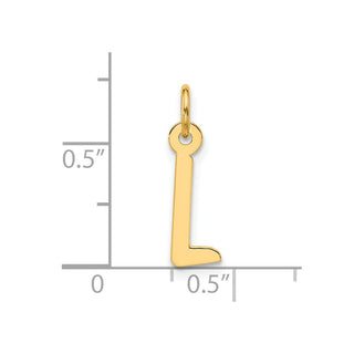 10K Yellow Gold Large Slanted Block Initial L Charm