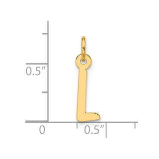 10K Yellow Gold Large Slanted Block Initial L Charm