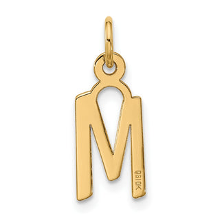 10K Yellow Gold Large Slanted Block Initial M Charm