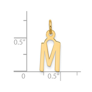 10K Yellow Gold Large Slanted Block Initial M Charm