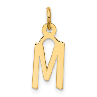 10K Yellow Gold Large Slanted Block Initial M Charm