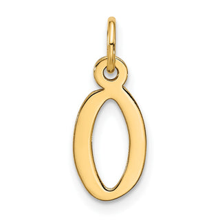 10K Yellow Gold Large Slanted Block Initial O Charm