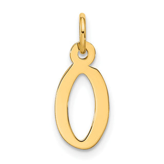 10K Yellow Gold Large Slanted Block Initial O Charm