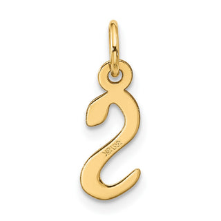 10K Yellow Gold Large Slanted Block Initial S Charm
