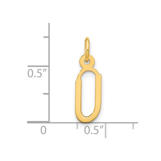 10K Yellow Gold Large Slanted Block Initial U Charm