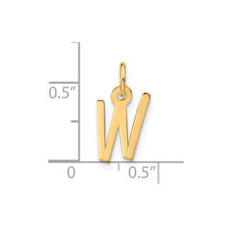 10K Yellow Gold Large Slanted Block Initial W Charm