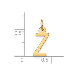 10K Yellow Gold Large Slanted Block Initial Z Charm