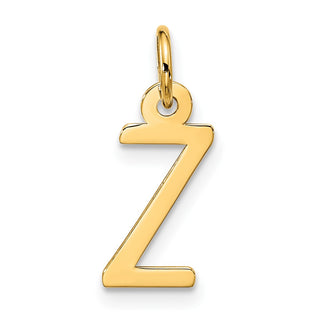 10K Yellow Gold Large Slanted Block Initial Z Charm