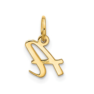 10K Yellow Gold Small Script Initial A Charm 10YC1556A