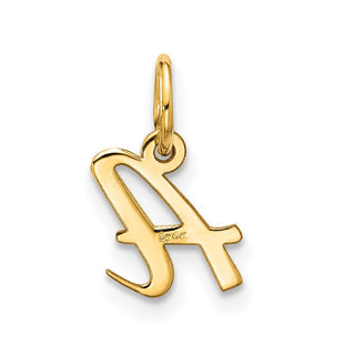 10K Yellow Gold Small Script Initial A Charm 10YC1556A