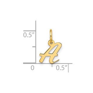 10K Yellow Gold Small Script Initial A Charm 10YC1556A
