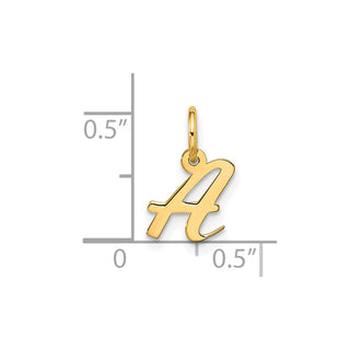 10K Yellow Gold Small Script Initial A Charm 10YC1556A