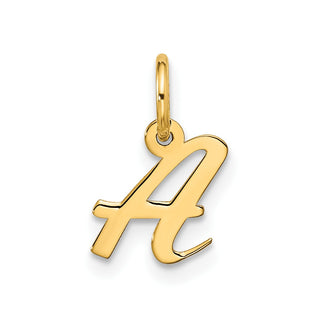 10K Yellow Gold Small Script Initial A Charm 10YC1556A