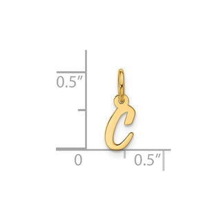 10K Yellow Gold Small Script Initial C Charm 10YC1556C