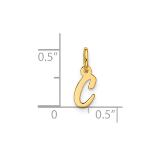 10K Yellow Gold Small Script Initial C Charm 10YC1556C